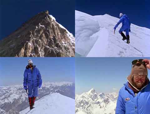 
Gasherbrum II Summit Area Close Up, Hans Kammerlander Arrives At Gasherbrum II Summit, Reinhold Messner On Gasherbrum II Summit June 25, 1984 - The Dark Glow of the Mountains DVD
